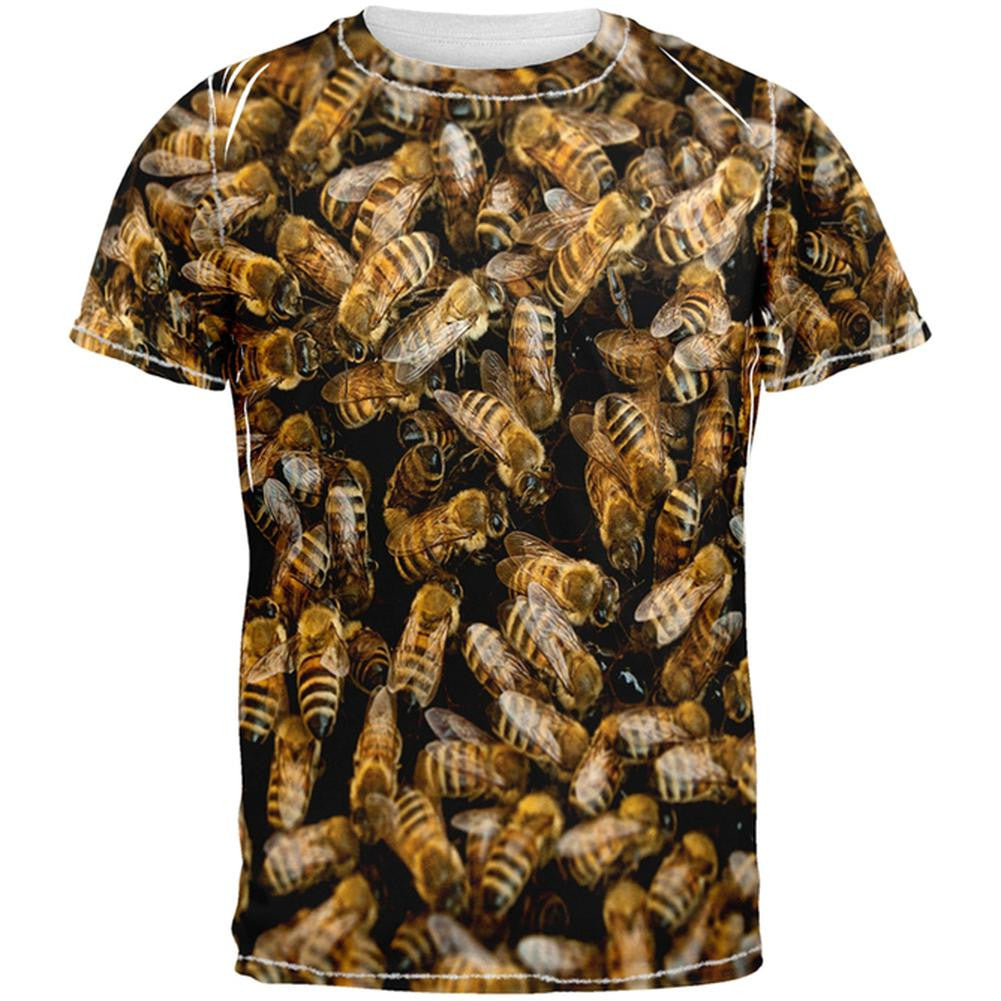 Bees All Over Adult T-Shirt Men's T-Shirts Old Glory 2XL Multi 