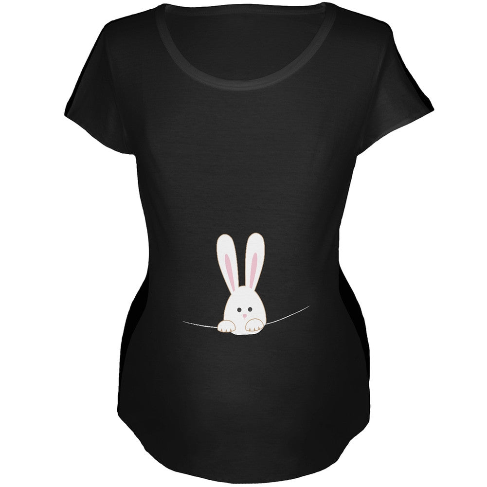 Easter - Peeking Bunny Rabbit Black Maternity Soft T-Shirt Men's T-Shirts Old Glory 2XL Black 