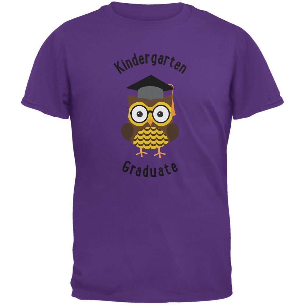 Graduation - Kindergarten Graduate Owl Purple Youth T-Shirt Youth T-Shirts Old Glory LG Purple 