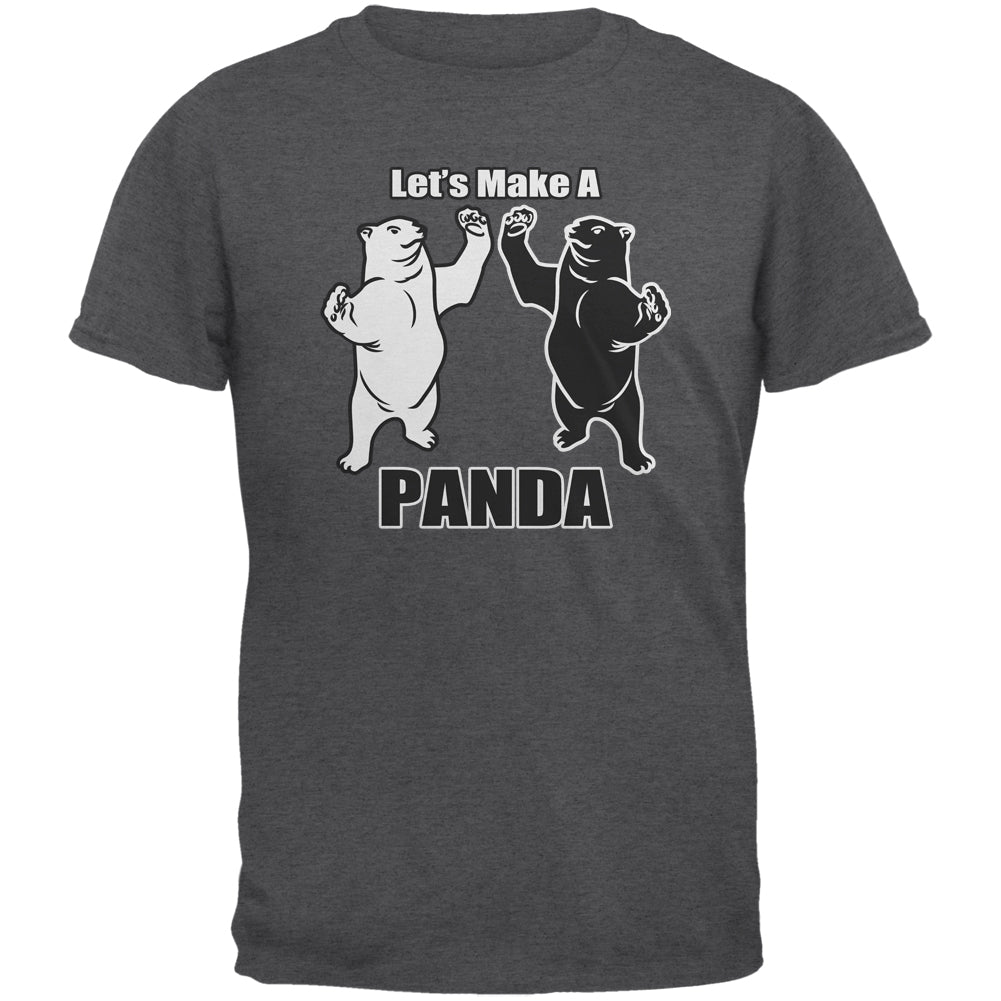 Let's Make A Panda Funny Dark Heather Adult T-Shirt Men's T-Shirts Old Glory 2XL Grey 