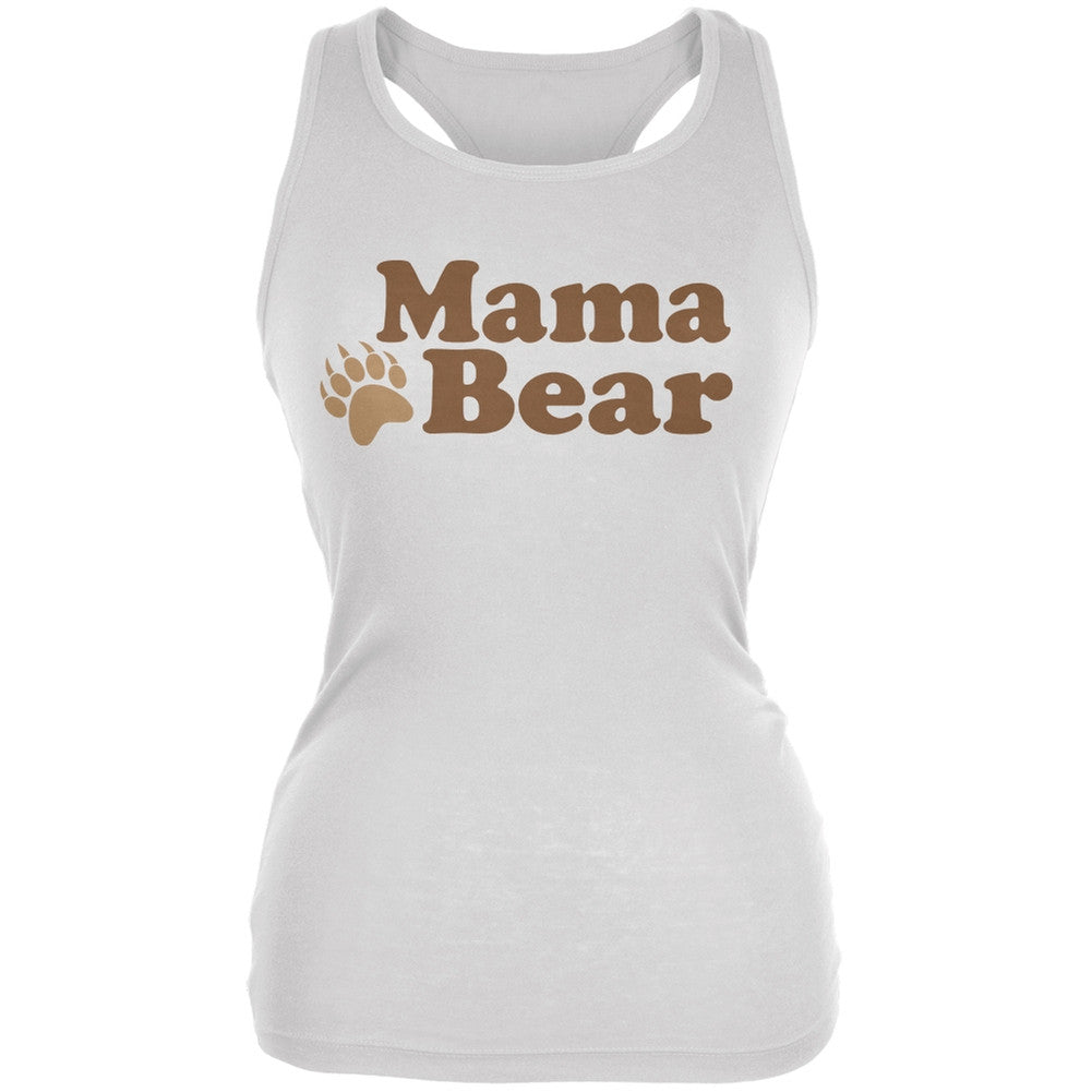 Mothers Day - Mama Bear White Juniors Soft Tank Top Tank Tops Old Glory 2XL White 