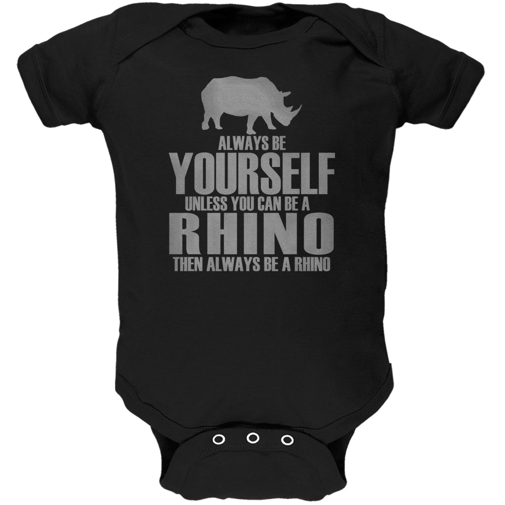 Always Be Yourself Rhino Black Soft Baby One Piece Baby One Piece Old Glory 12 Black 