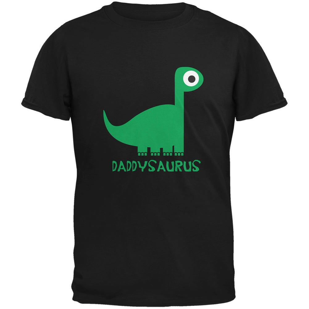 Daddysaurus Father and Child Black Adult T-Shirt Men's T-Shirts Old Glory 2XL Black 