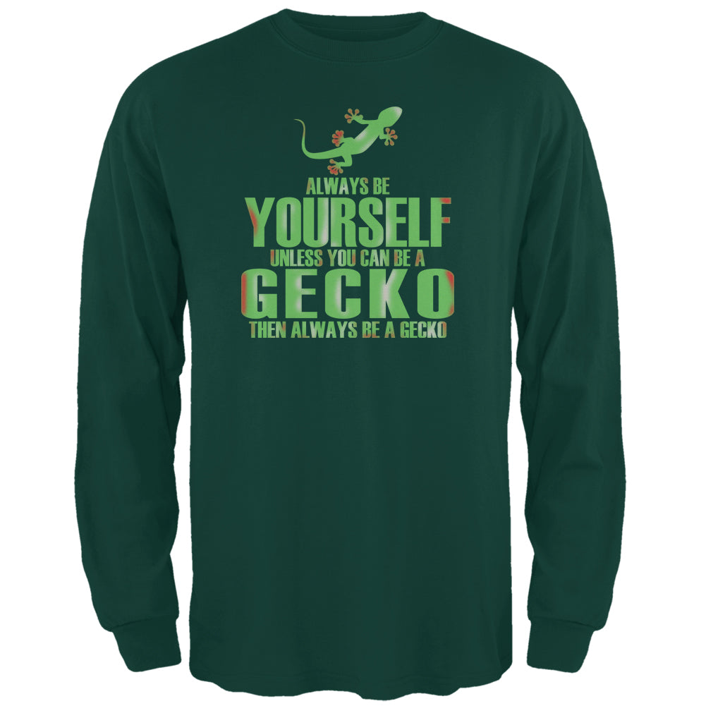 Always Be Yourself Gecko Forest Green Adult Long Sleeve T-Shirt Men's Long Sleeves Old Glory 2XL Dark Green 