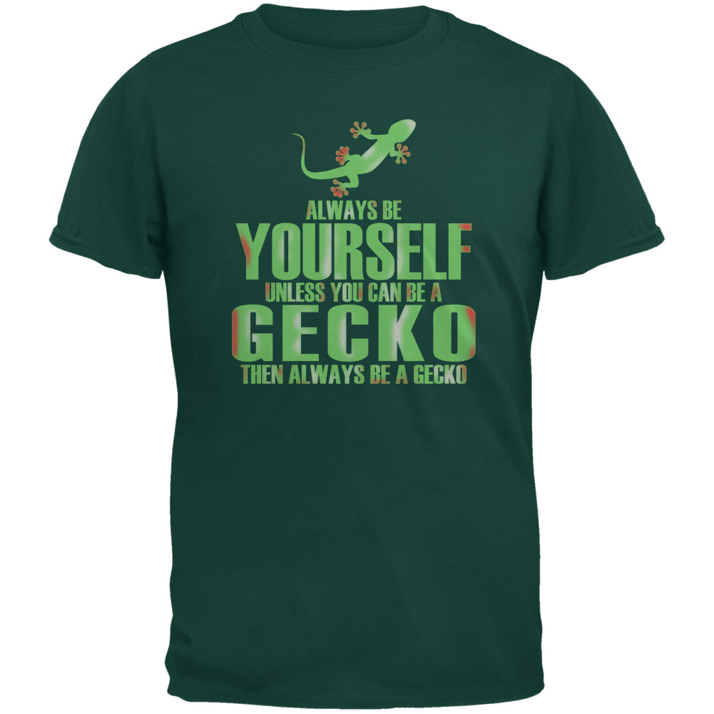 Always Be Yourself Gecko Forest Green Adult T-Shirt Men's T-Shirts Old Glory 2XL Dark Green 