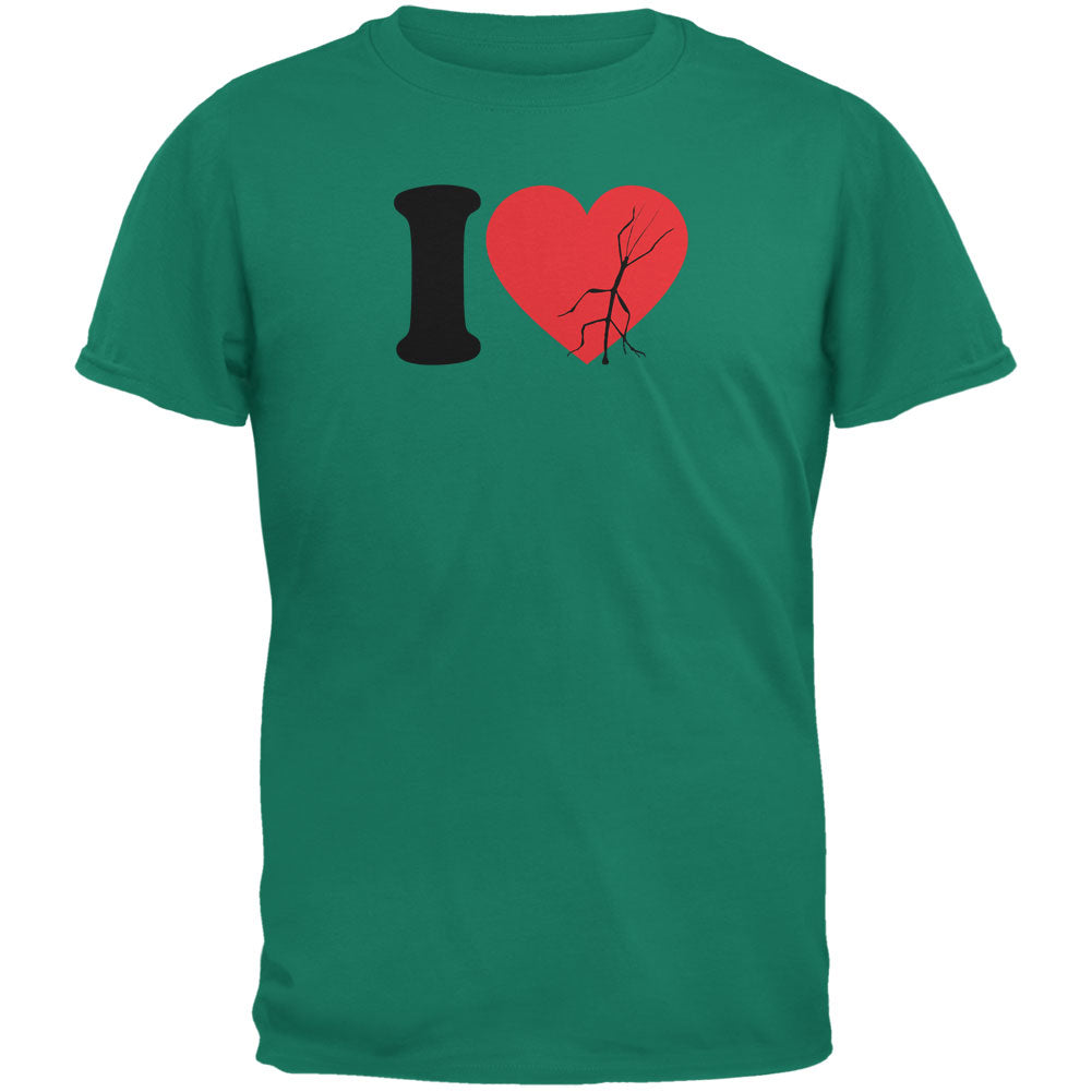 I Heart Love Stick Bugs Jade Green Adult T-Shirt Men's T-Shirts Old Glory 2XL Green 