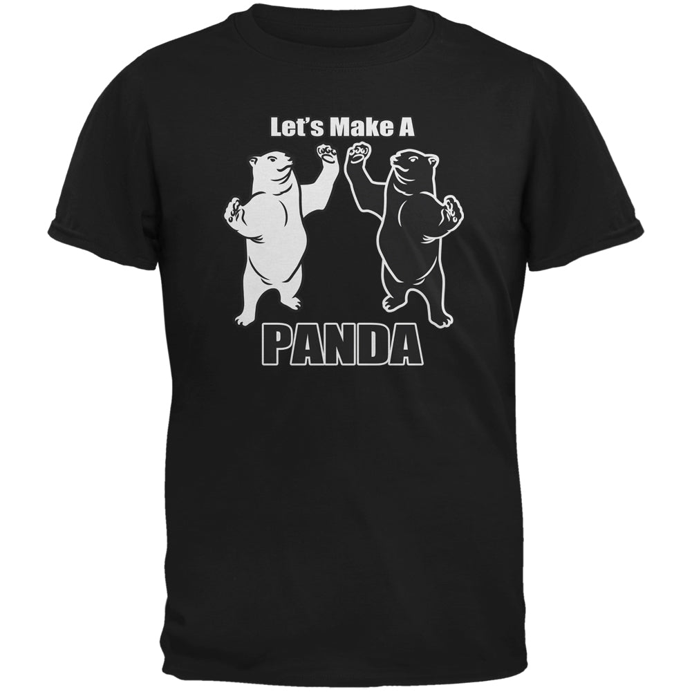 Let's Make a Panda Funny Black Adult T-Shirt Men's T-Shirts Old Glory 2XL Black 