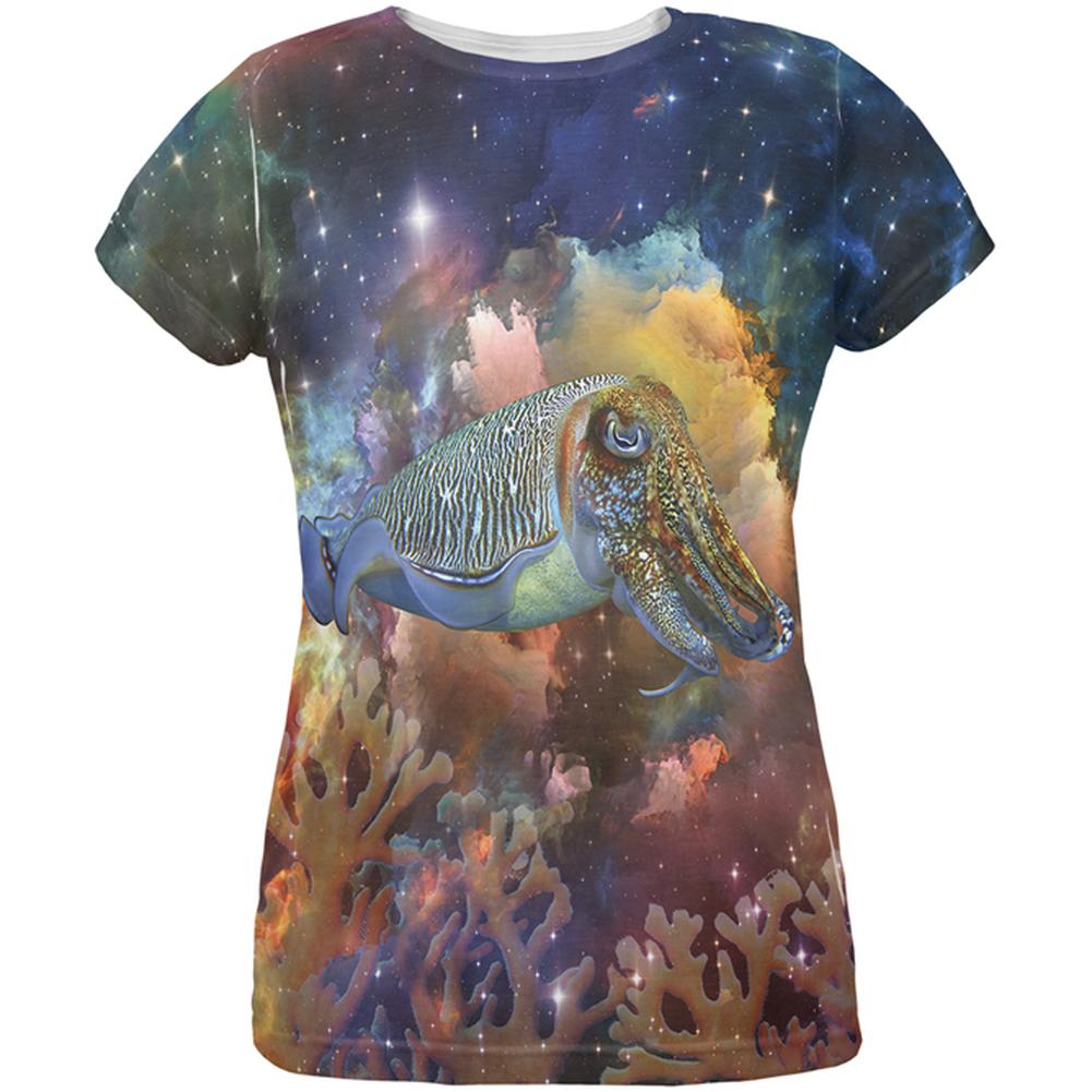 Cuttlefish IN SPACE All Over Womens T-Shirt Women's T-Shirts Old Glory 2XL Multi 