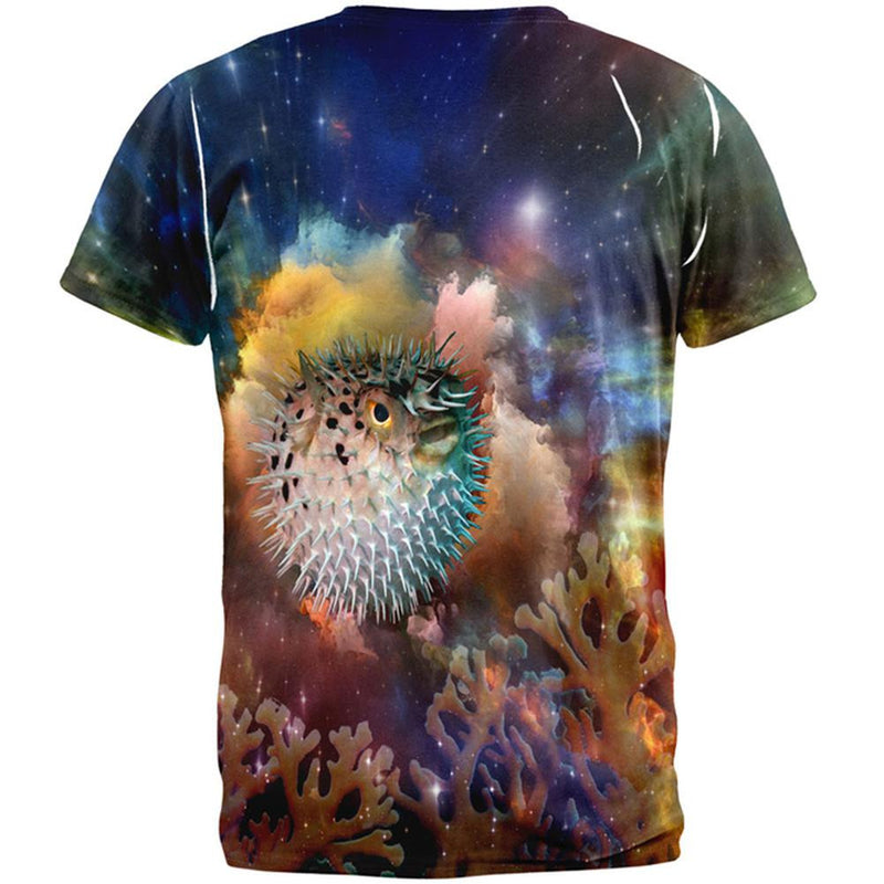 Pufferfish IN SPACE All Over Adult T-Shirt Men's T-Shirts Old Glory   