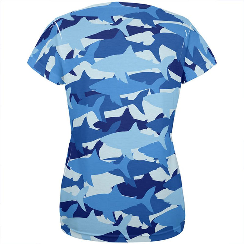 Shark Camo All Over Womens T-Shirt Women's T-Shirts Old Glory   