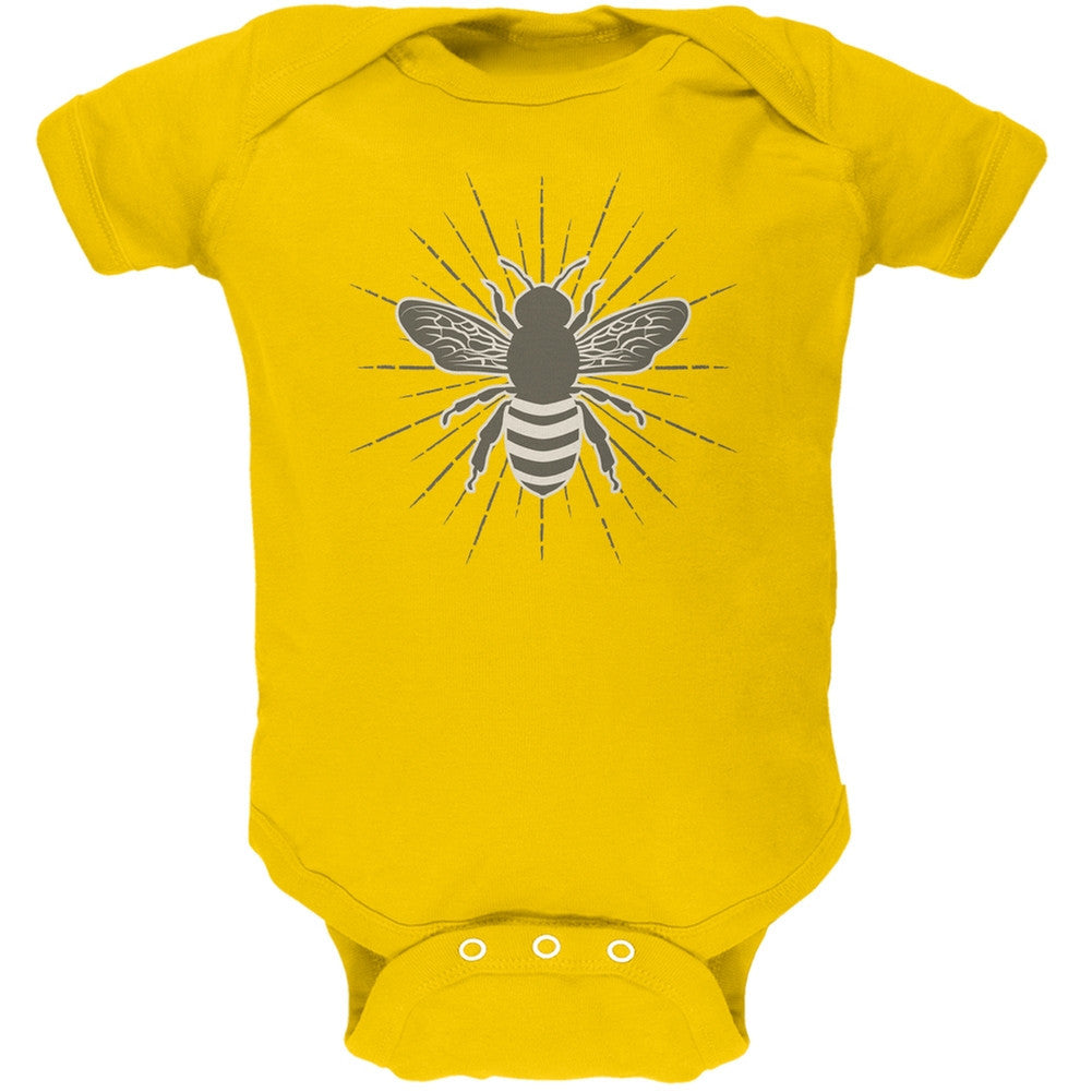 Bumble Bee Rays Yellow Soft Baby One Piece Baby One Piece Old Glory 12 Yellow 