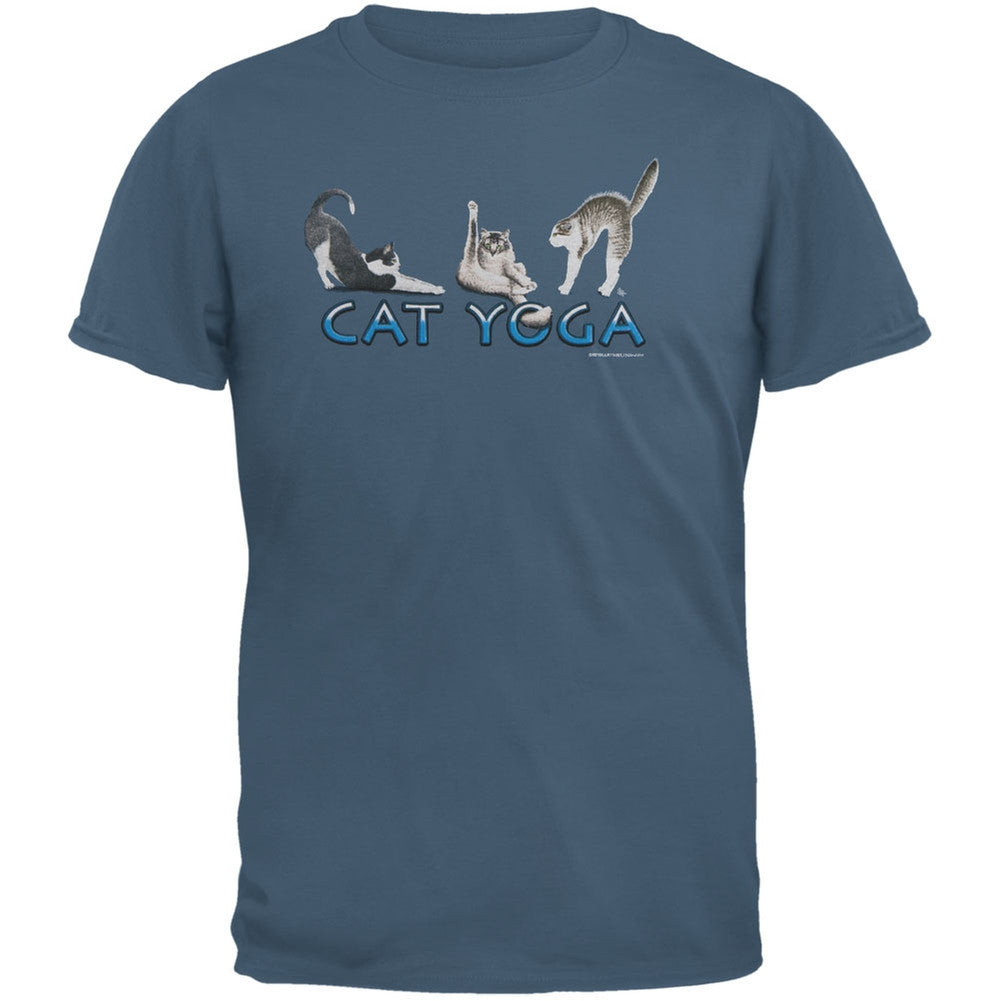 Cat Yoga Adult T-Shirt Men's T-Shirts Animalworld   