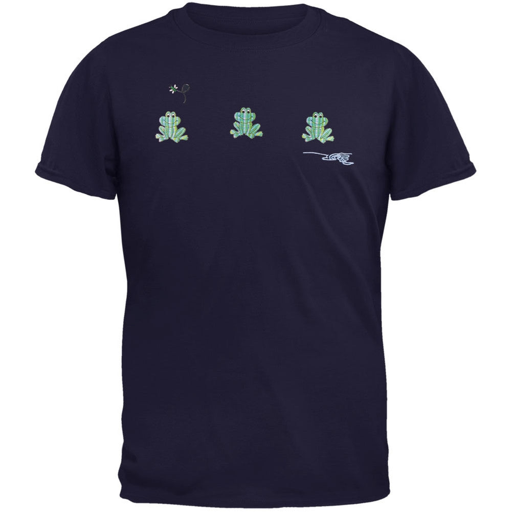 Pond Frog Embroidered T-Shirt Men's T-Shirts Animalworld   