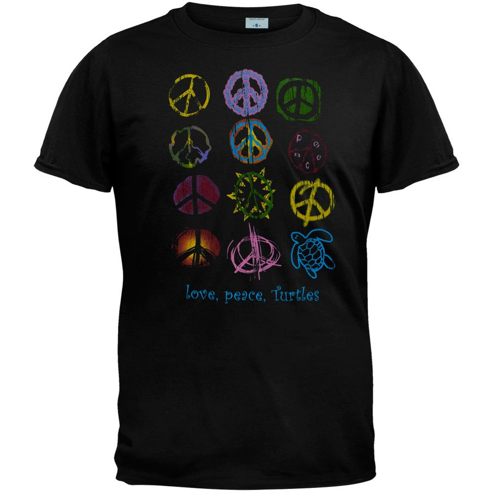 Love Peace Turtles Adult T-Shirt Men's T-Shirts Animalworld   