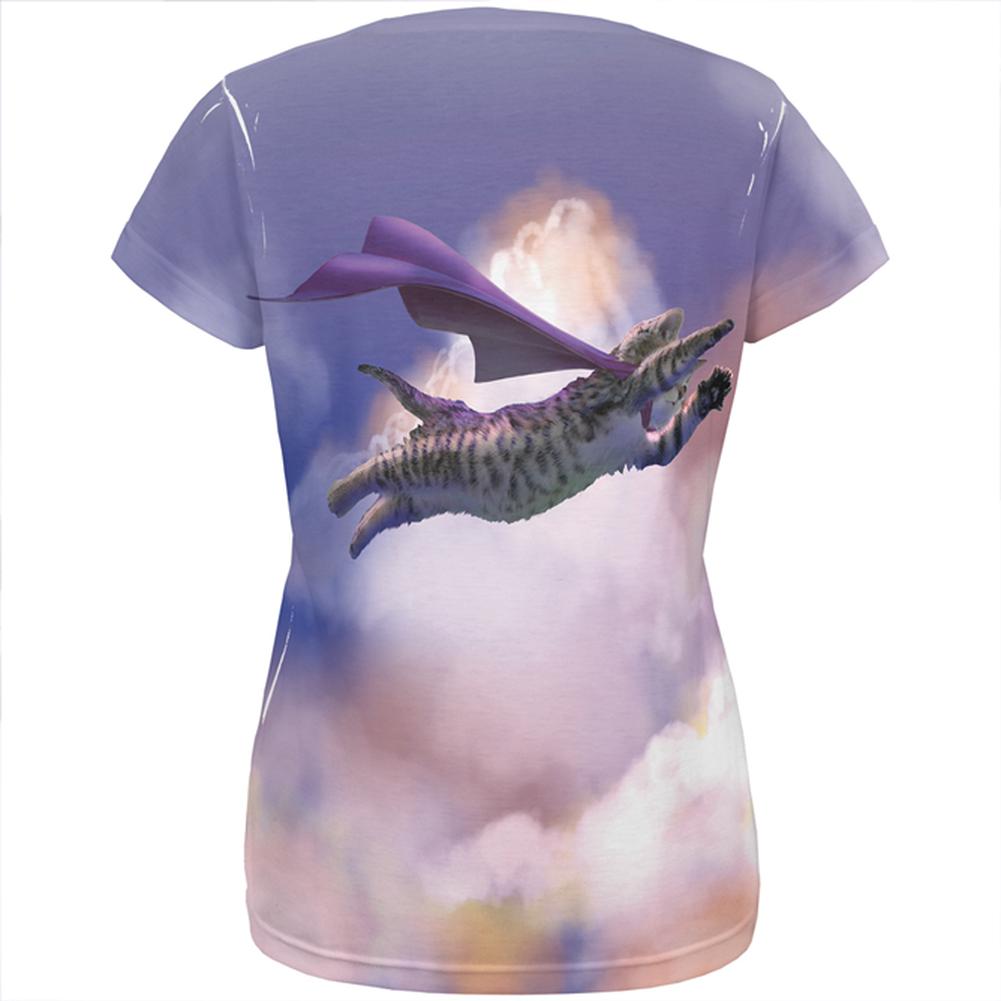 Flying Supercat All Over Womens T-Shirt Women's T-Shirts Old Glory   