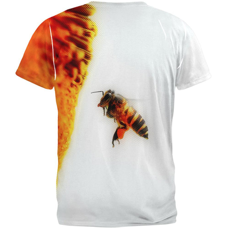 Honey Bee in Flight All Over Adult T-Shirt Men's T-Shirts Old Glory   