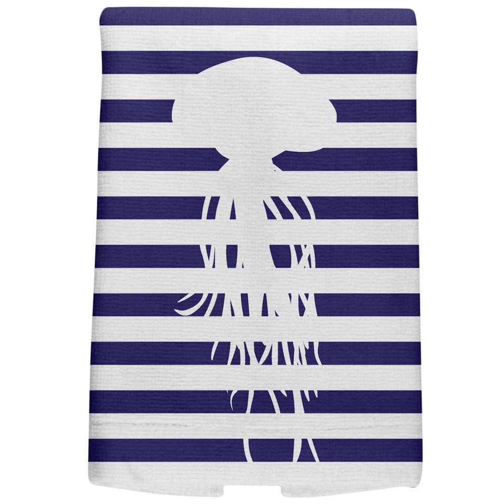 Jellyfish Nautical Stripes All Over Hand Towel Hand Towel Old Glory   