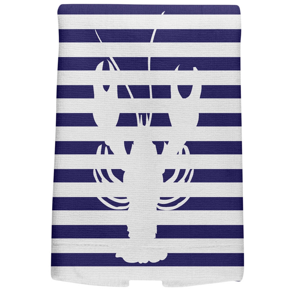 Lobster Nautical Stripes All Over Hand Towel Hand Towel Old Glory   