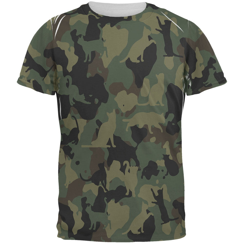 Cat Camo Catmouflage All Over Adult T-Shirt Men's T-Shirts Old Glory 2XL Multi 