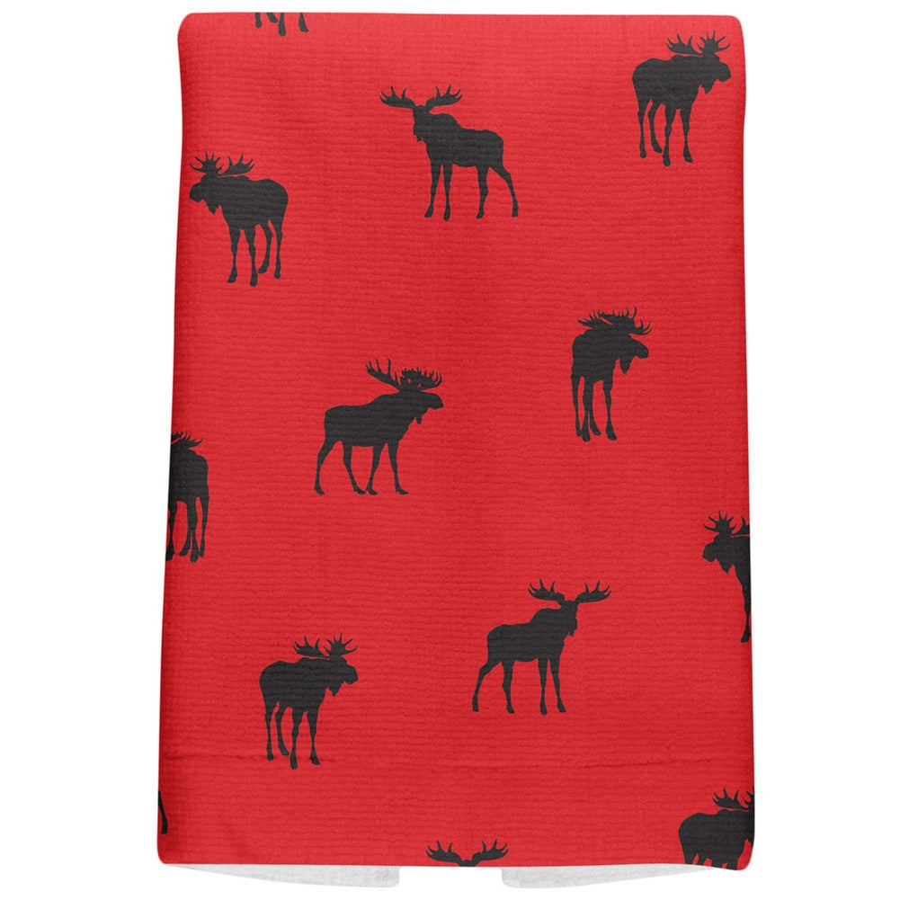 Moose Pattern All Over Hand Towel Hand Towel Old Glory   