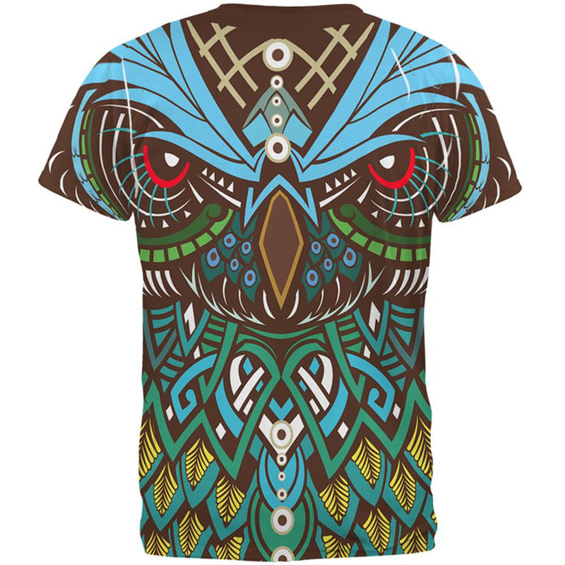 Trippy Owl All Over Adult T-Shirt Men's T-Shirts Old Glory   