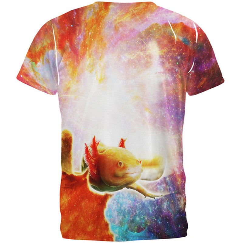 Galaxy Axolotl Mexican Salamander All Over Adult T-Shirt Men's T-Shirts Old Glory   