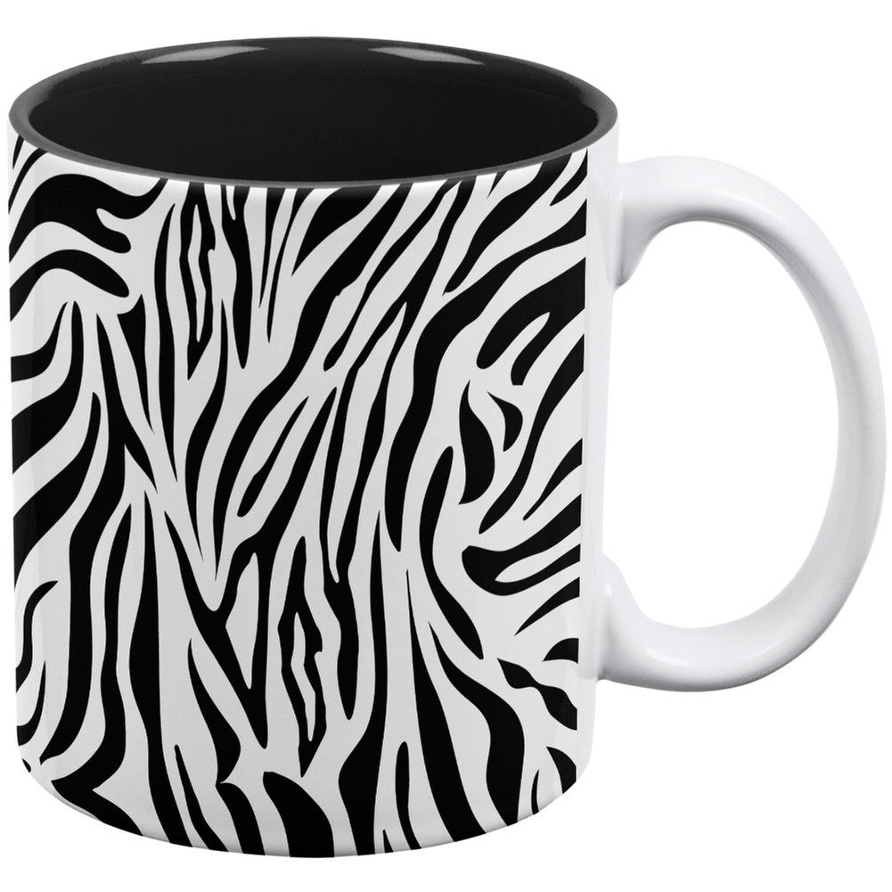 Zebra Print White All Over Coffee Mug Mugs Old Glory   