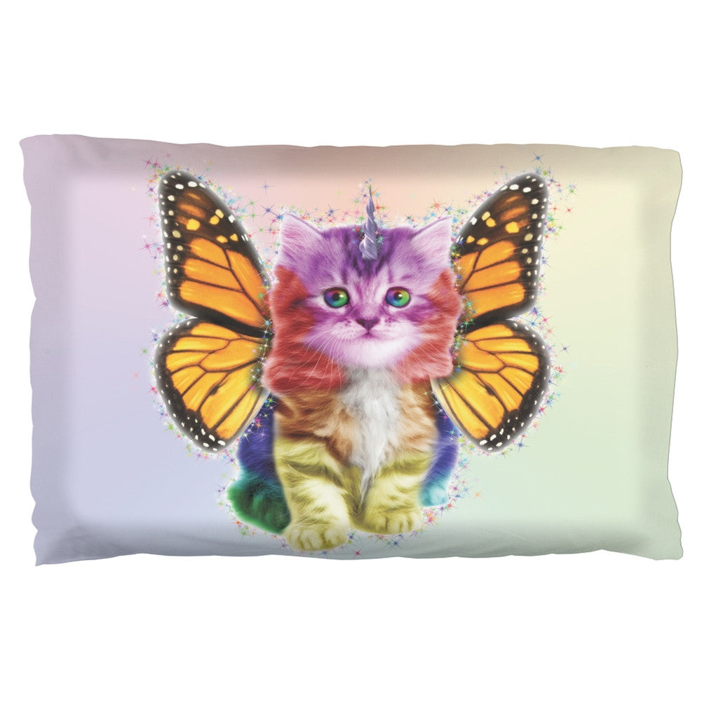 Rainbow Butterfly Unicorn Kitten Pillow Case Pillowcases Old Glory   