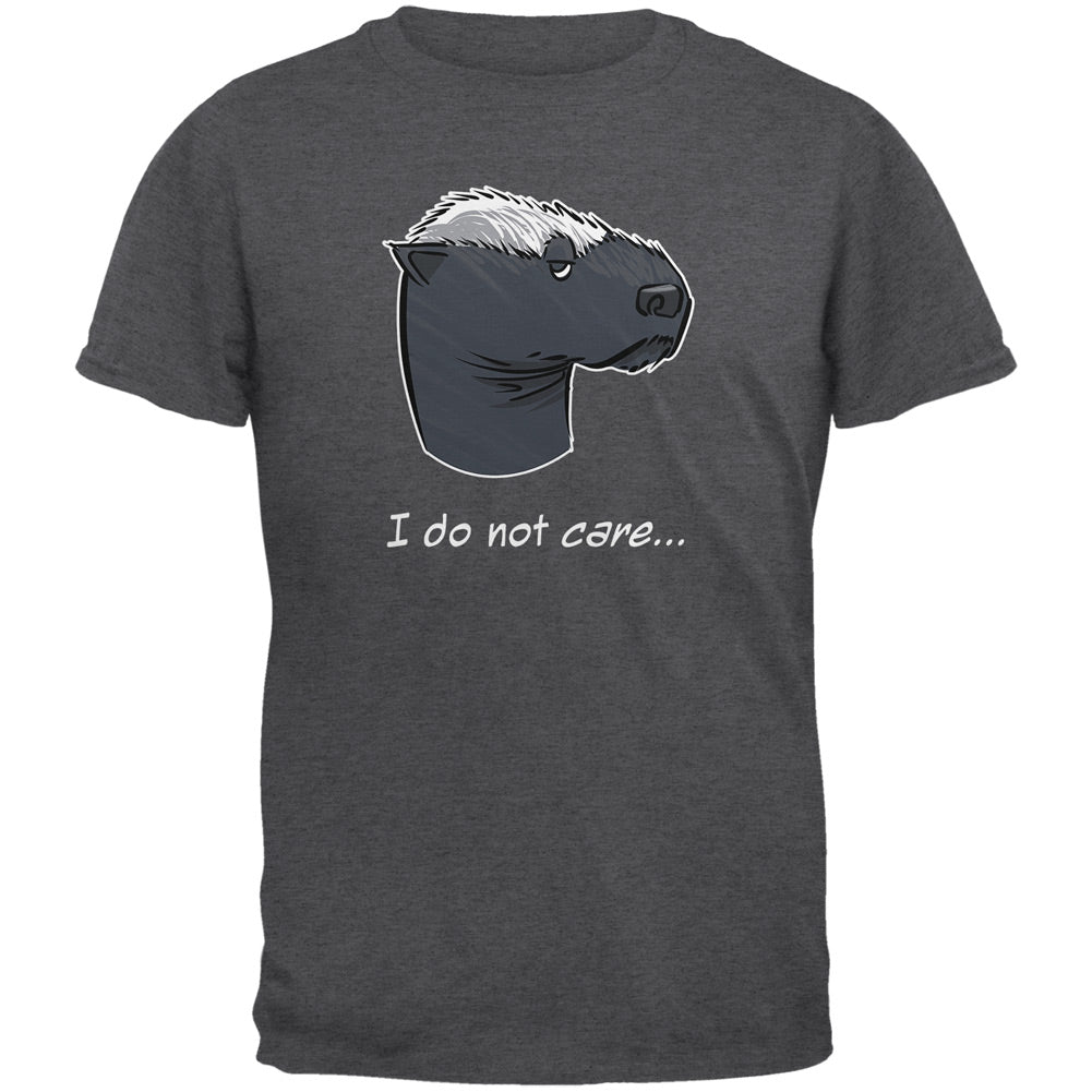 Honey Badger I Do Not Care Dark Heather Adult T-Shirt Men's T-Shirts Old Glory 2XL Grey 