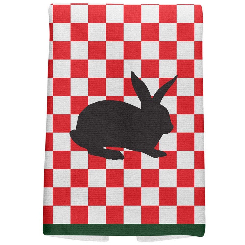 Country Kitchen Checkerboard Rabbit All Over Hand Towel Hand Towel Old Glory   