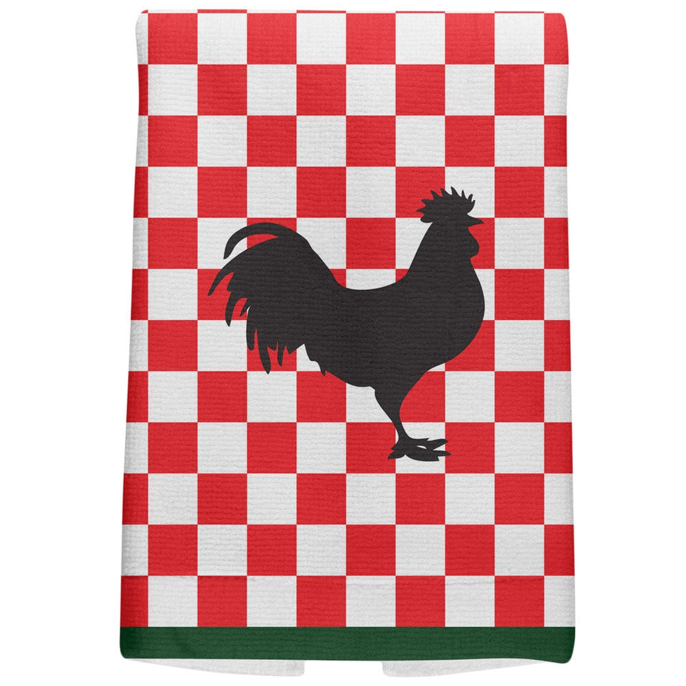 Country Kitchen Checkerboard Rooster All Over Hand Towel Hand Towel Old Glory   