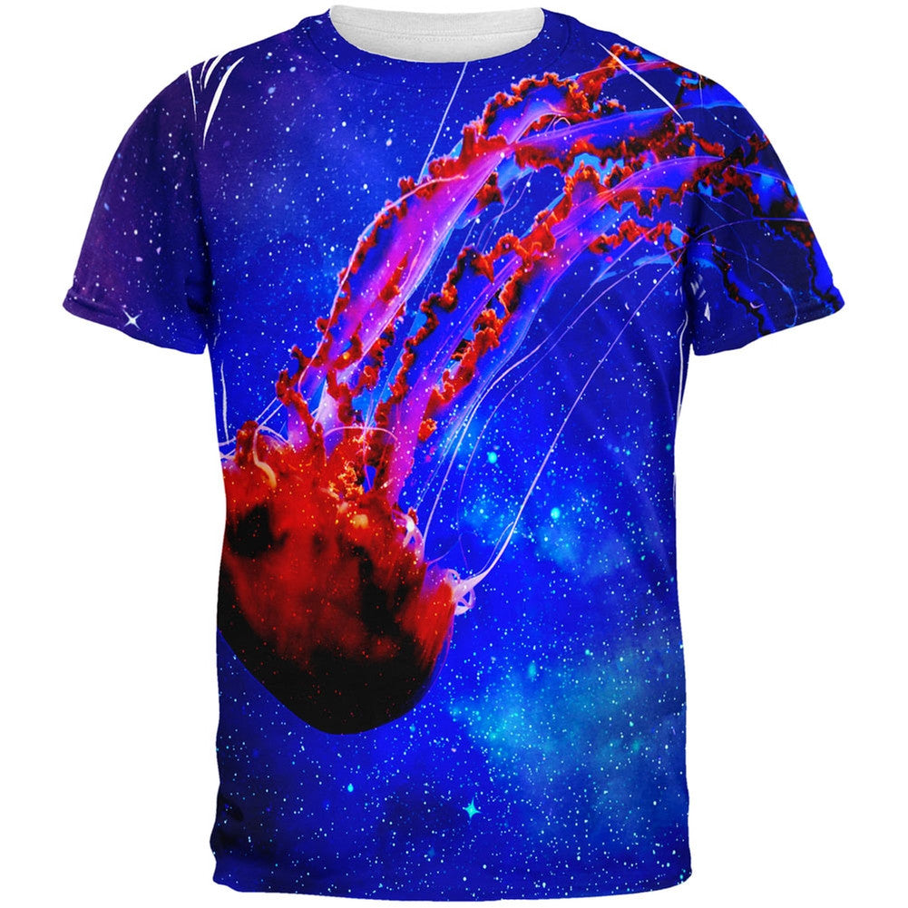 Galaxy Jellyfish All Over Adult T-Shirt Men's T-Shirts Old Glory 2XL Multi 