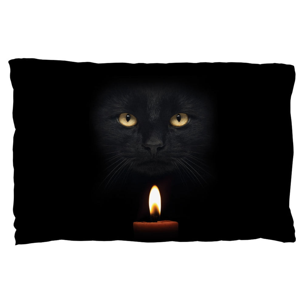 Halloween Black Cat By Candle Light Pillow Case Pillowcases Old Glory   