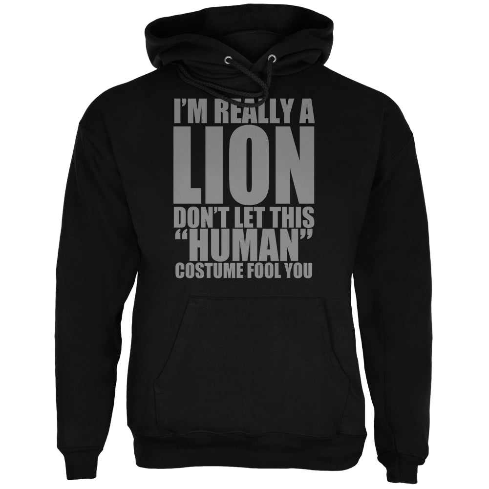 Halloween Human Lion Costume Black Adult Hoodie Sweatshirts Old Glory 2XL Black 