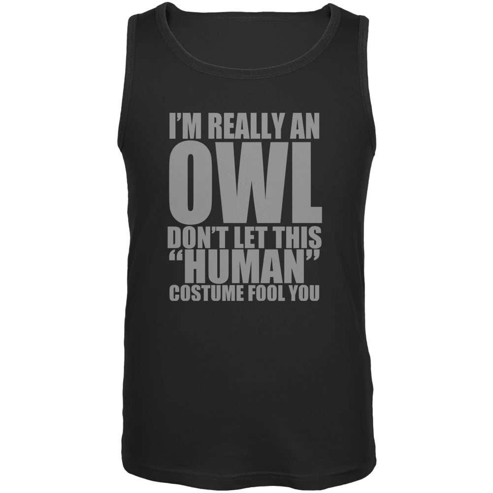 Halloween Human Owl Costume Black Adult Tank Top Men's Tank Tops Old Glory 5XL Black 