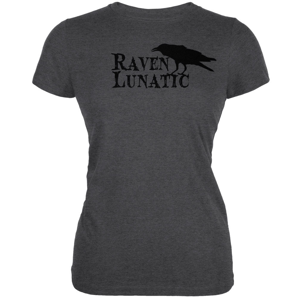 Halloween Raven Lunatic Dark Heather Juniors Soft T-Shirt Juniors T-Shirts Old Glory 2XL Grey 