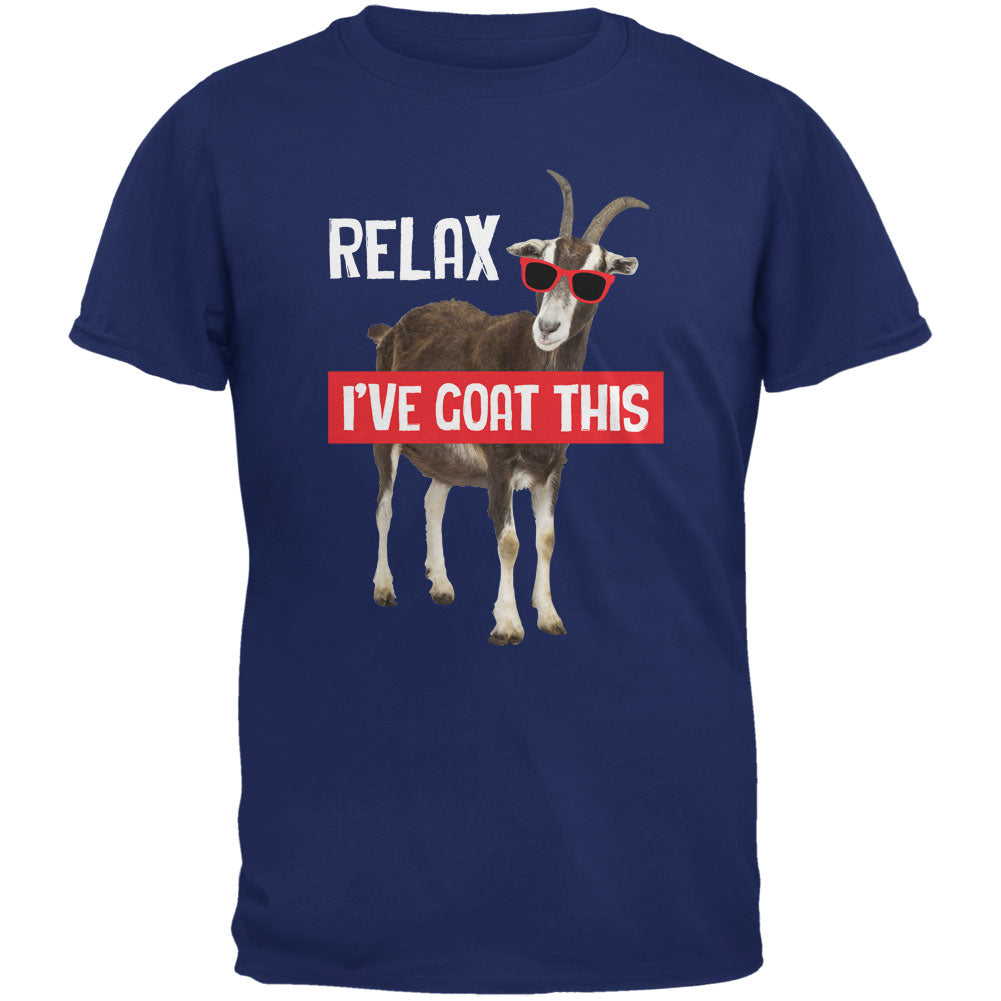 Relax I've Goat Got This Metro Blue Adult T-Shirt Men's T-Shirts Old Glory 2XL Blue 