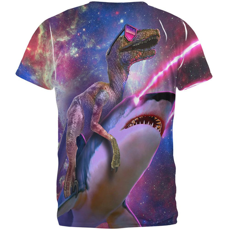 Velociraptor LaserShark All Over Adult T-Shirt Men's T-Shirts Old Glory   