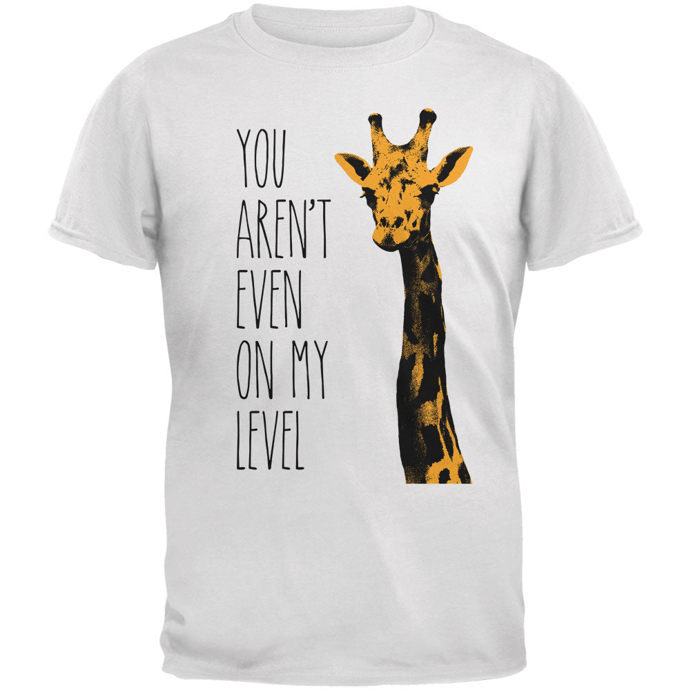 Giraffe On My Level Pop Art White Adult T-Shirt Men's T-Shirts Old Glory 2XL White 