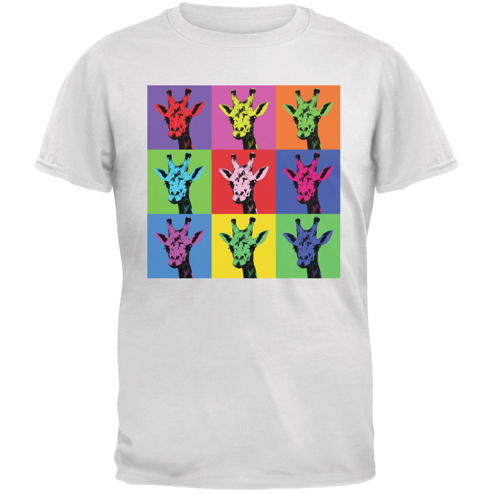 Giraffes Pop Art Repeating Squares White Youth T-Shirt Youth T-Shirts Old Glory LG White 