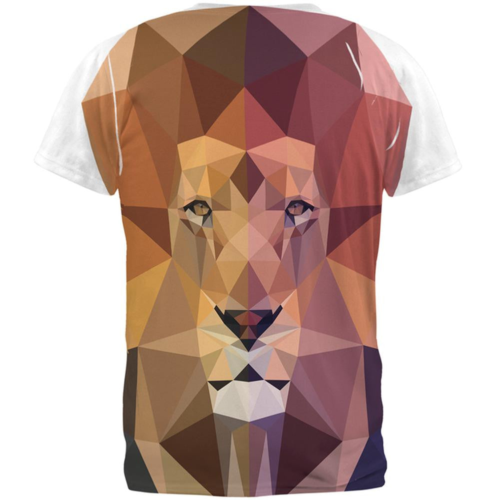 Low-Poly Lion All Over Adult T-Shirt Men's T-Shirts Old Glory   