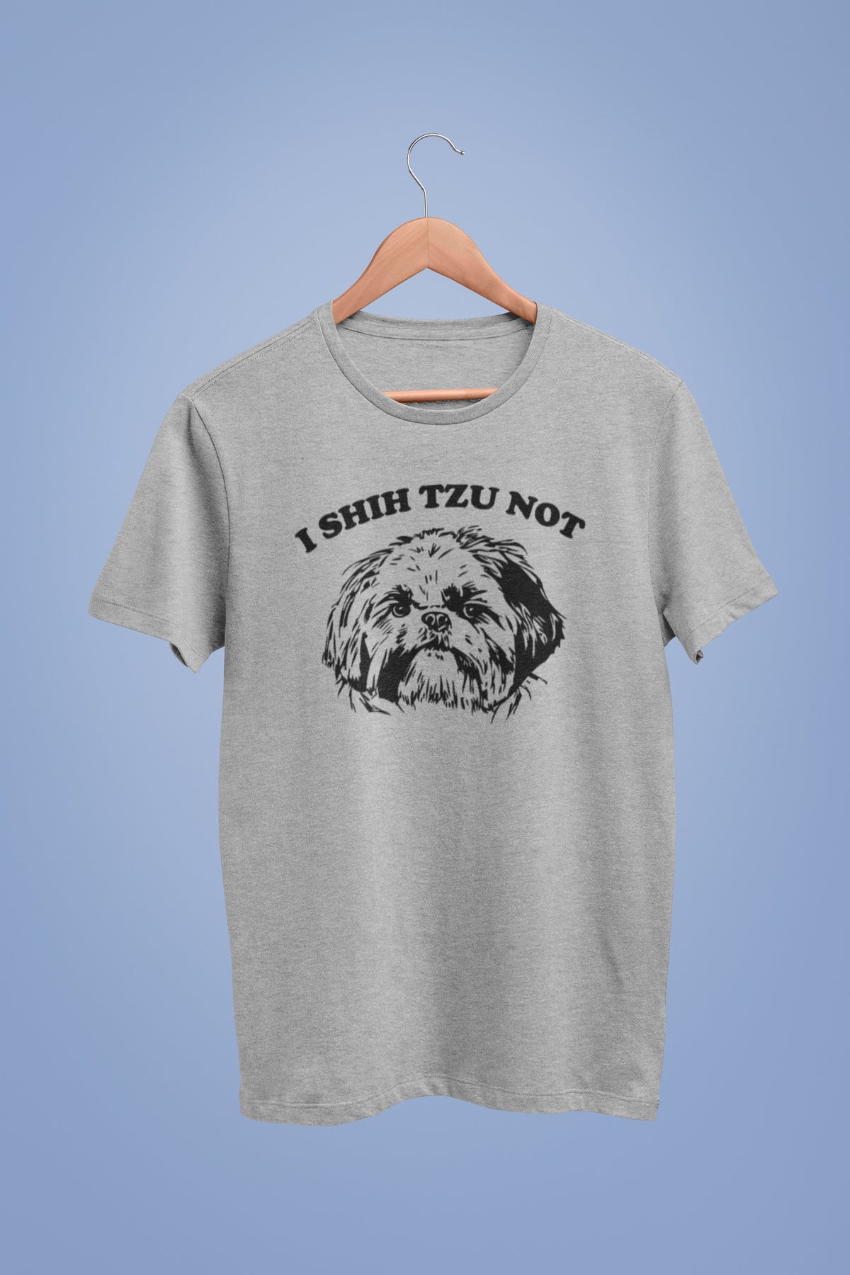 I Shih Tzu Not Heather Grey Adult T-Shirt Men's T-Shirts Old Glory   