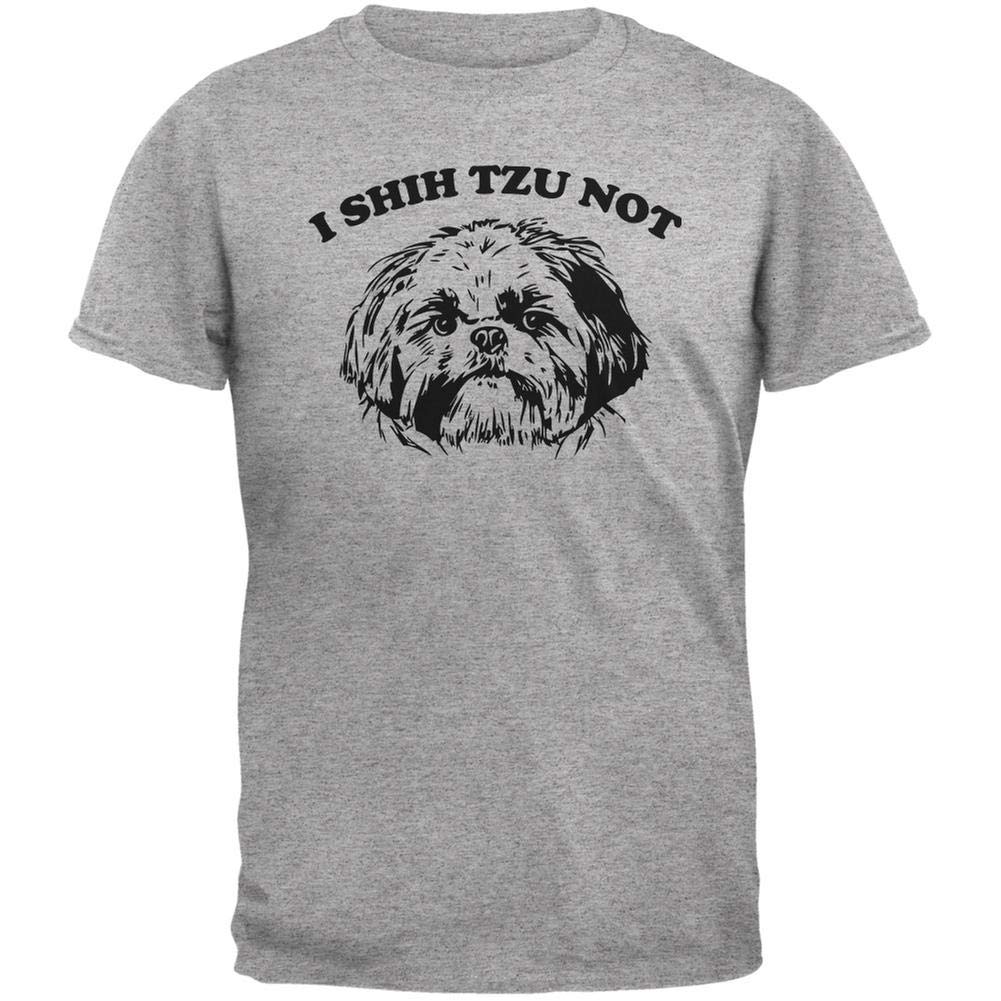 I Shih Tzu Not Heather Grey Adult T-Shirt Men's T-Shirts Old Glory   