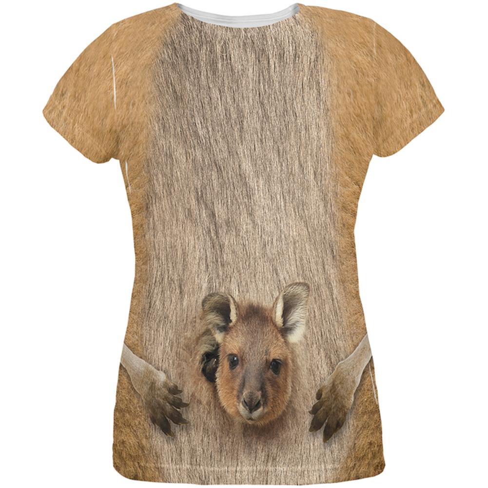 Halloween Kangaroo Costume All Over Womens T-Shirt Women's T-Shirts Old Glory 2XL Multi 