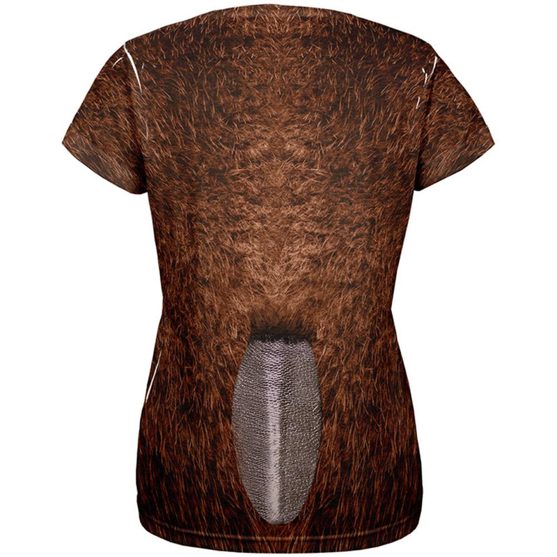 Halloween Beaver Costume All Over Womens T-Shirt Women's T-Shirts Old Glory   