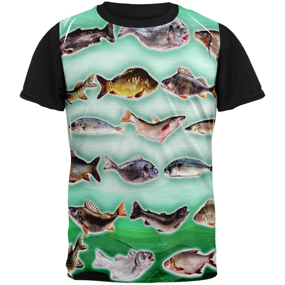 Saltwater Fish Adult Black Back T-Shirt Men's T-Shirts Old Glory   