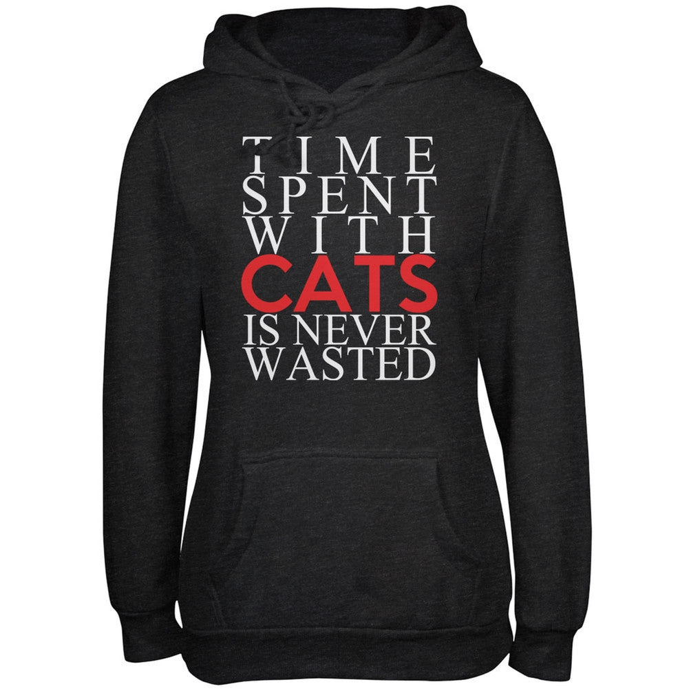 Time Spent With Cats Never Wasted Black Adult Hoodie Sweatshirts Old Glory   