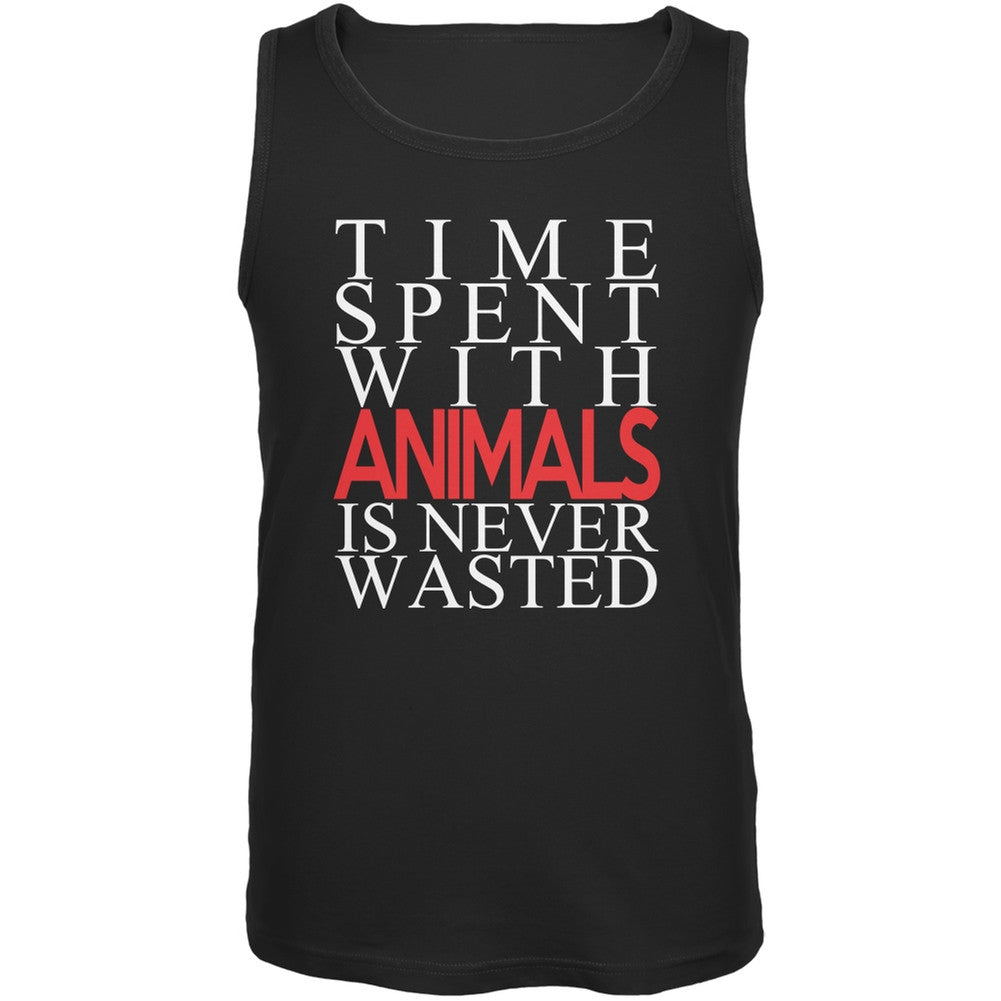 Time Spent With Animals Never Wasted Black Adult Tank Top Tank Tops Old Glory   