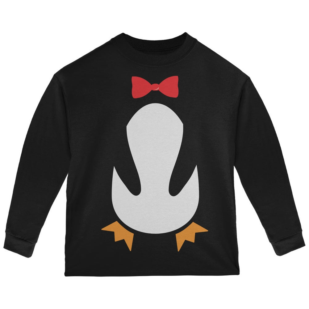 Halloween Penguin Costume Black Toddler Long Sleeve T-Shirt Long Sleeve T-Shirts Old Glory   