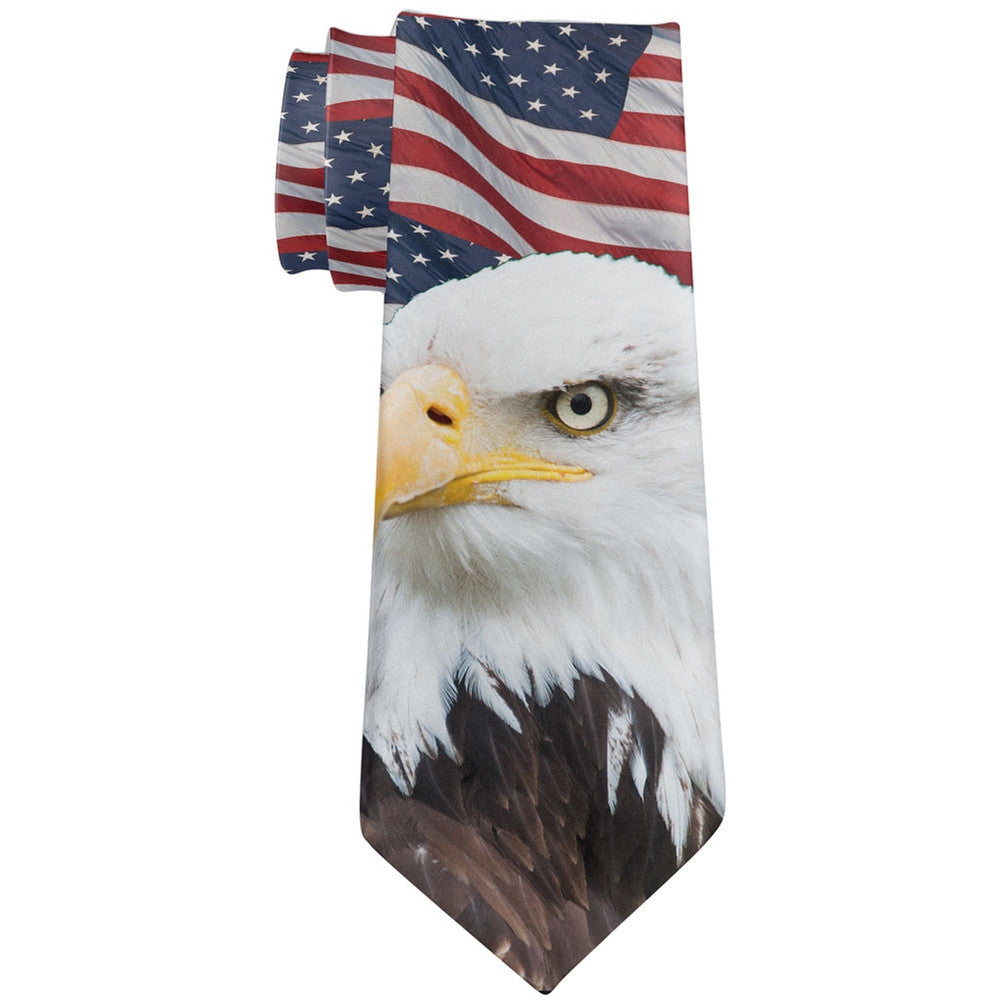 American Bald Eagle All Over Neck Tie Ties Old Glory   